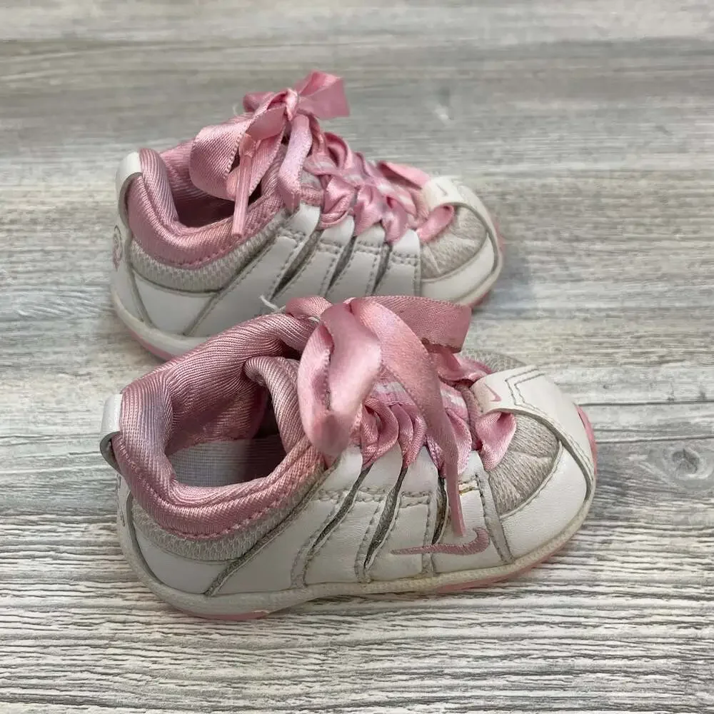 Y2K Vintage 2006 Nike Little Roosh Pink Sneakers Shoes 2 Infant 6-9m Swoosh